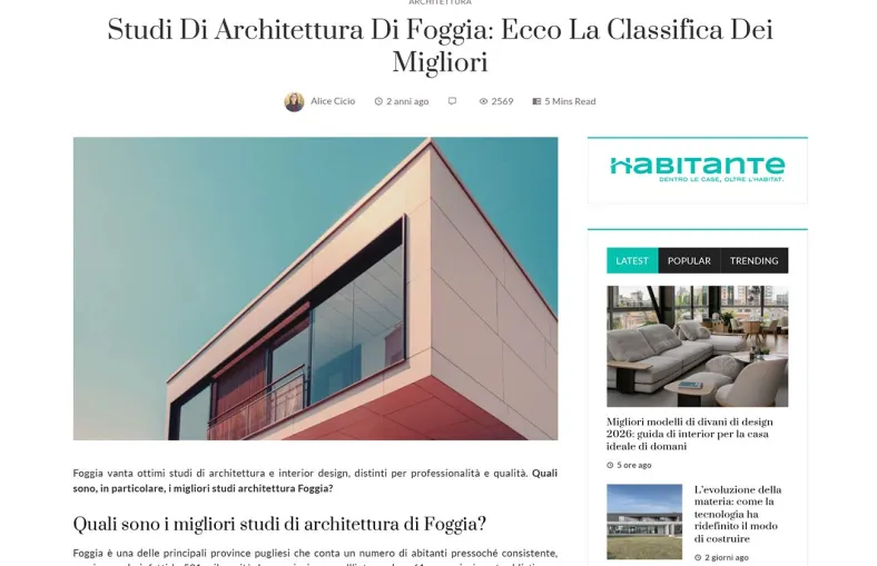 La classifica dei migliori Studi di Architettura di Foggia